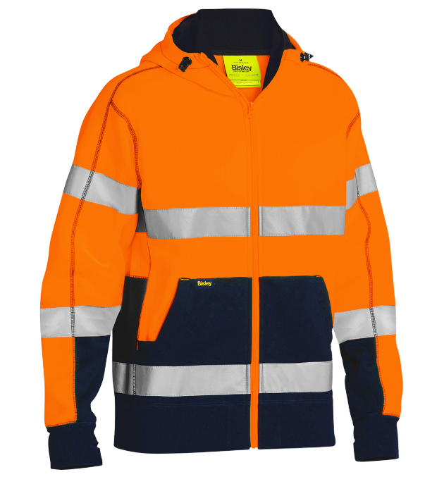 PIP Bisley ANSI Type R Class 3 Full Zip Hooded Sweatshirt with Sherpa Lining from GME Supply